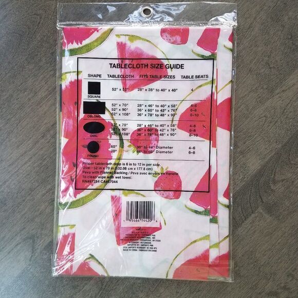 NWT Tablecloth PEVA with Flanel Backing - Picture 2 of 2